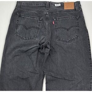 Levi's Premium Baggy Dad Jeans Women 30x30 Black 100% Cotton Big E Wide Leg